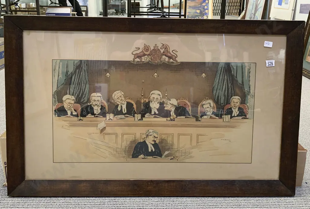 Walter Arminger Bowring (1874-1931) - Study of Judges - Coloured Lithograph Image 1++