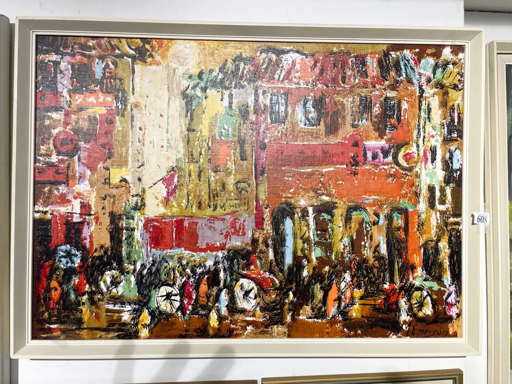 After Emerson - Abstract Street Scene - Print on Canvas Board Image 1++