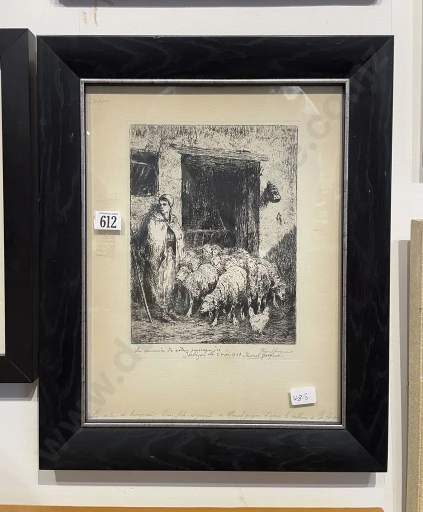 Manuel Jacque - The Shepherdess - Etching Image 1++