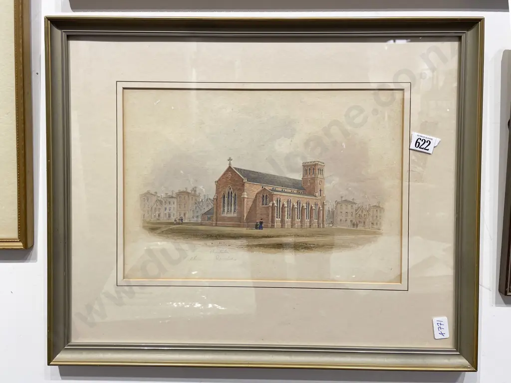 Unknown Artist - Old Bury Church - W/C Image 1++