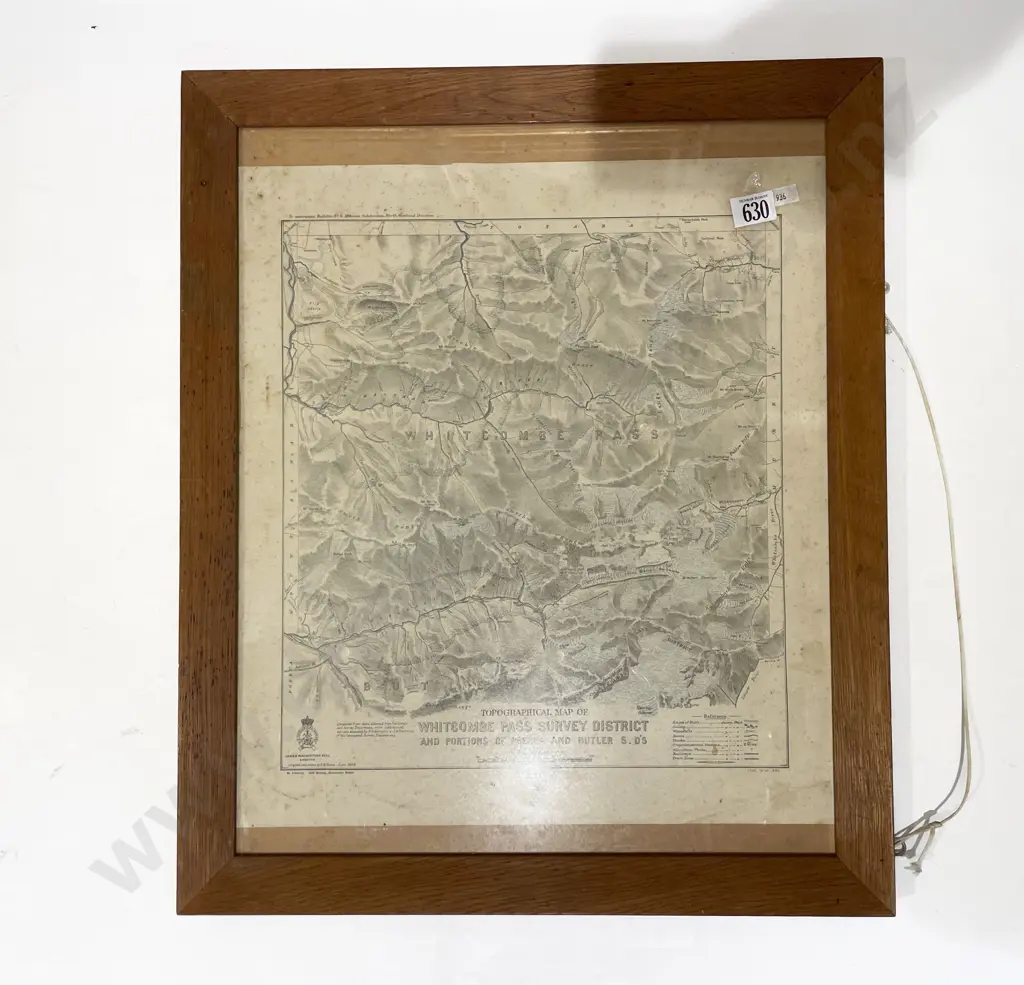 Vintage Topographical Map of Witcombe Pass Image 1++
