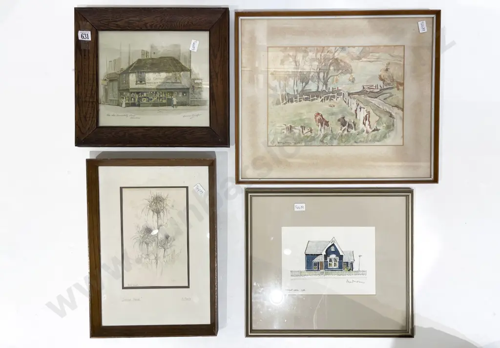 Four Assorted Framed Works Image 1++