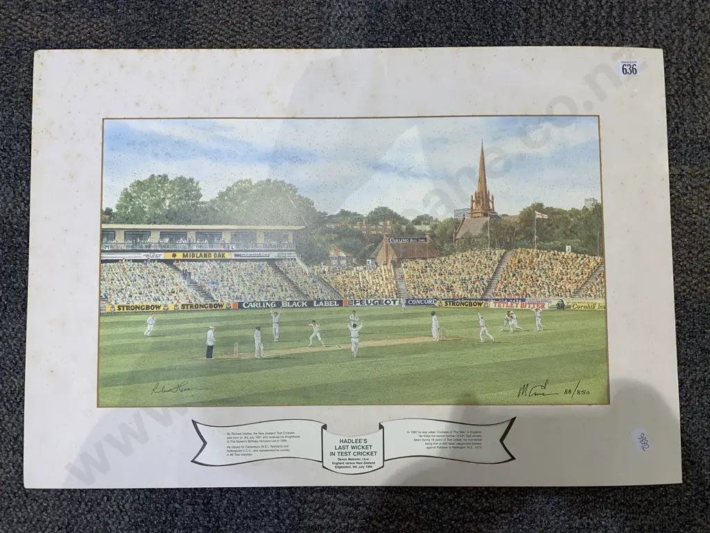 Hadlee's Last Wicket - Ltd Ed Print (Unframed) Image 1++