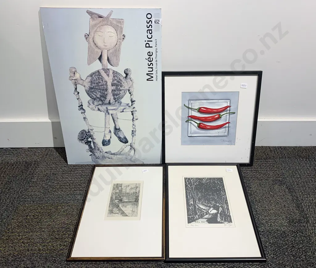Four Assorted Framed Works Image 1++