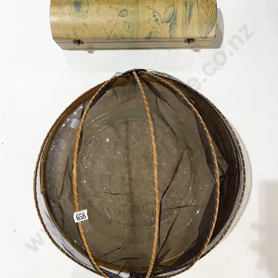 Serving Dish With Fly net Cover Together with Scroll Box (faults)