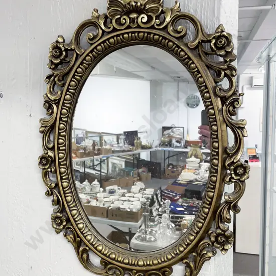 Oval Gilt Framed Mirror