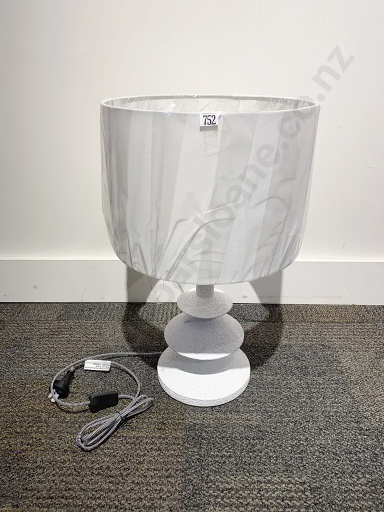 Modern Table Lamp with As New Shade Image 1++