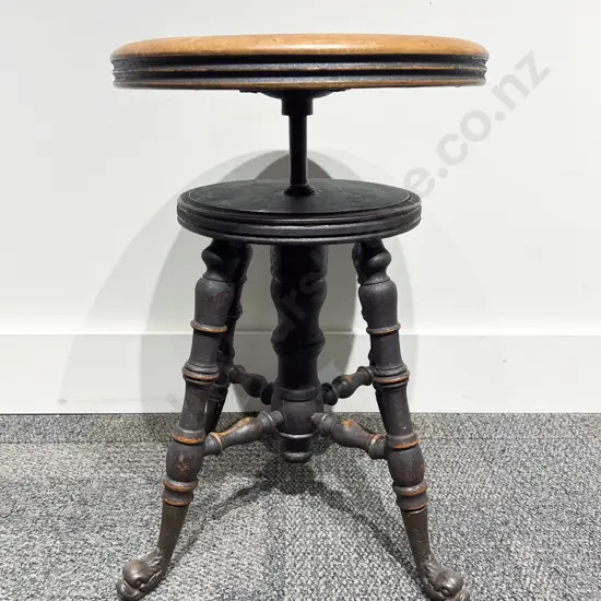 Revolving Piano Stool with Dolphin Form Castors