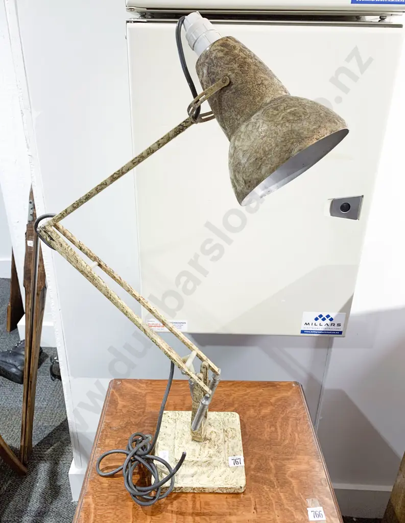 Early 3 Spring Mid Century Angle Poise Lamp With Scumbled Finish Image 1++