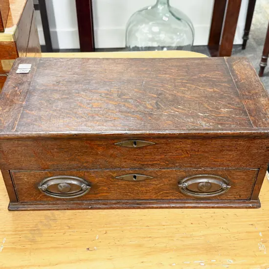 C19th Oak Single Drawer Tool Chest