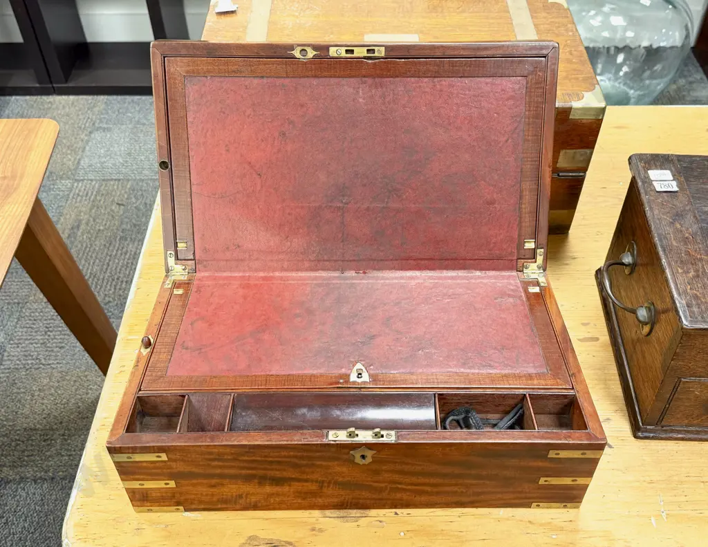 C19th Brass Bound Writing Slope Image 1++