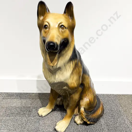 Composite Life Size Seated German Shepard