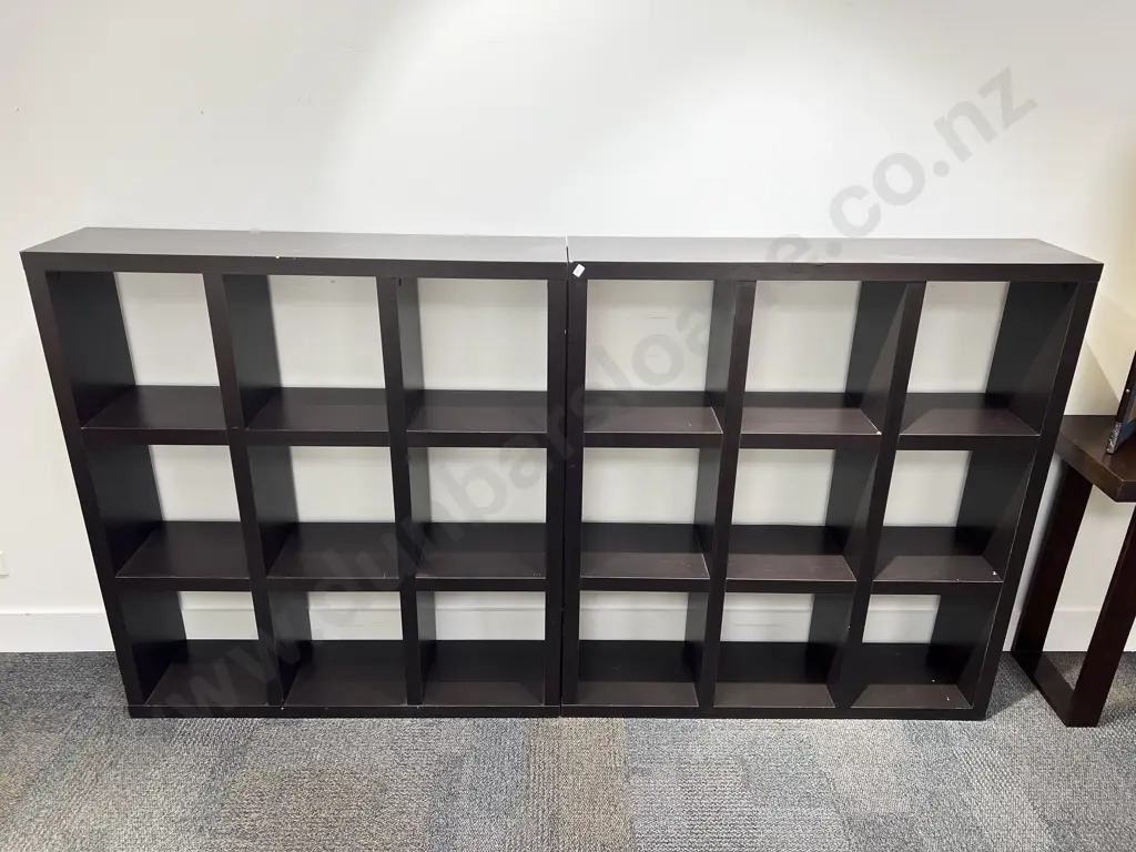 Pair of Modern Open Bookcases Image 1++