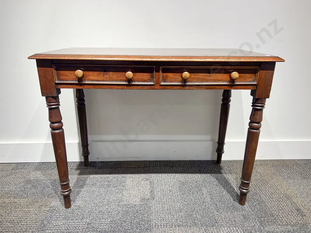 Victorian Mahogany Two Drawer Table Image 1++