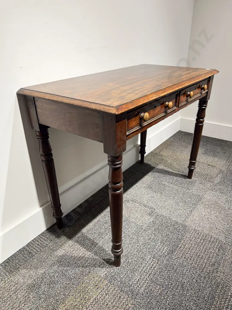 Victorian Mahogany Two Drawer Table Image 1++