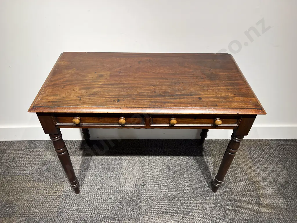 Victorian Mahogany Two Drawer Table Image 1++
