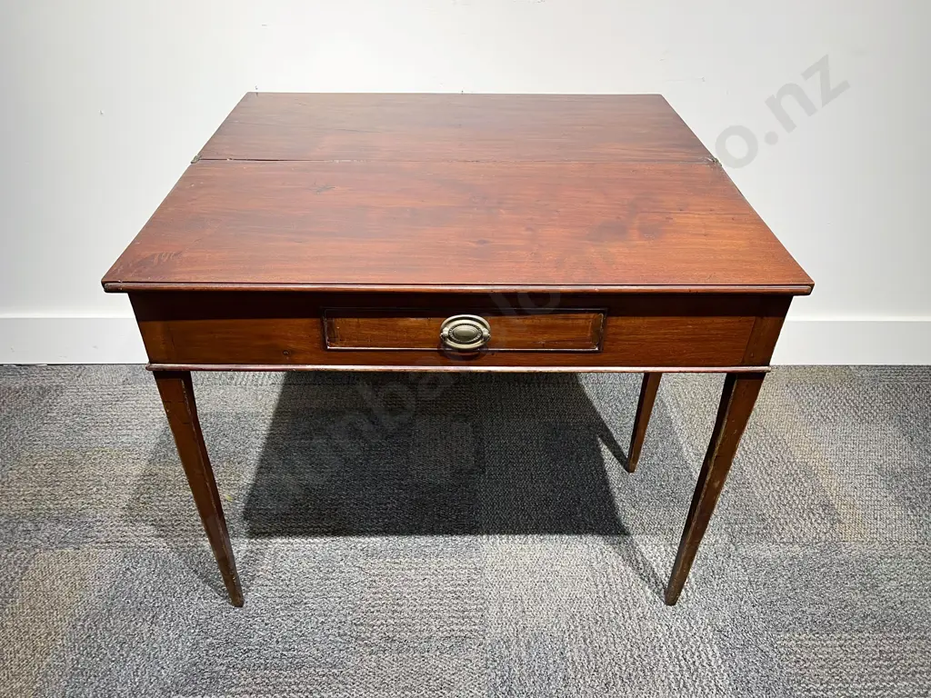 Geo III Mahogany Fold Over Tea Table Image 1++