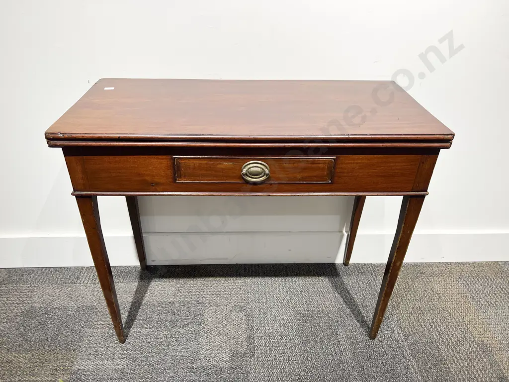 Geo III Mahogany Fold Over Tea Table Image 1++