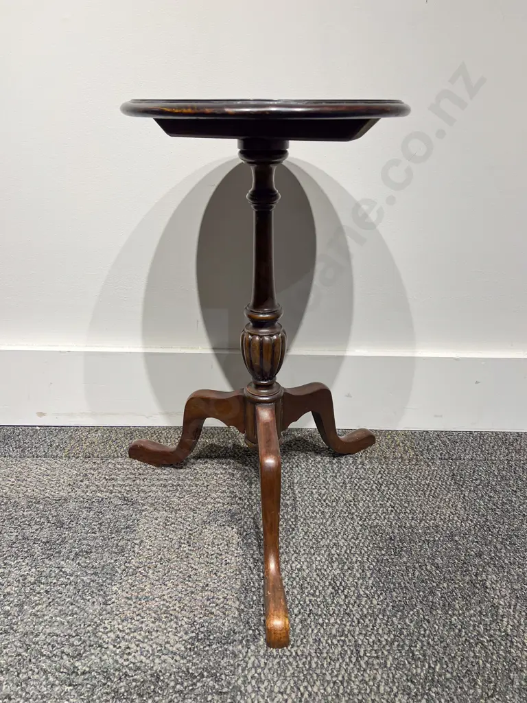 Repro Walnut Tripod Wine Table Image 1++