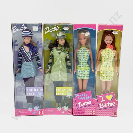 C1998 I Love Barbie - Pretty in Plaid - C1998 Cordurou Coll Barbie Brunette and Blondie MIB