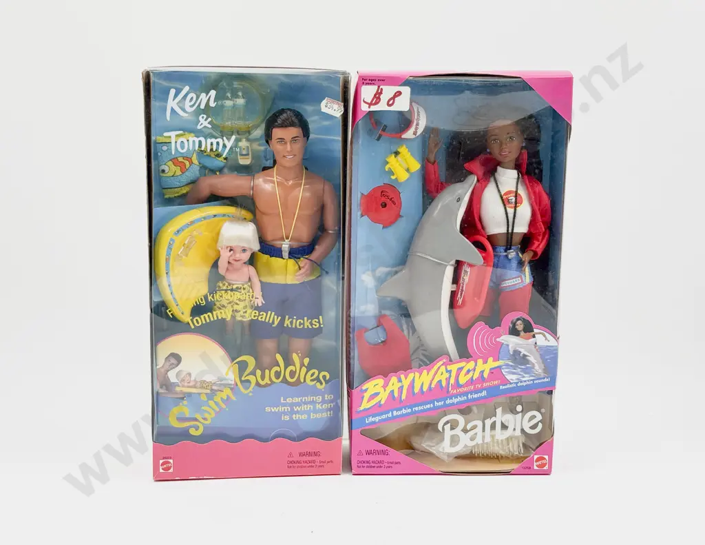 C1999 Swim Buddies Ken & Tommy and C1994 Baywatch Barbie Image 1++