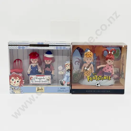 C1999 Boxed Raggedy Ann & Andy and 2008 The Flintstones Kelly and Tommy