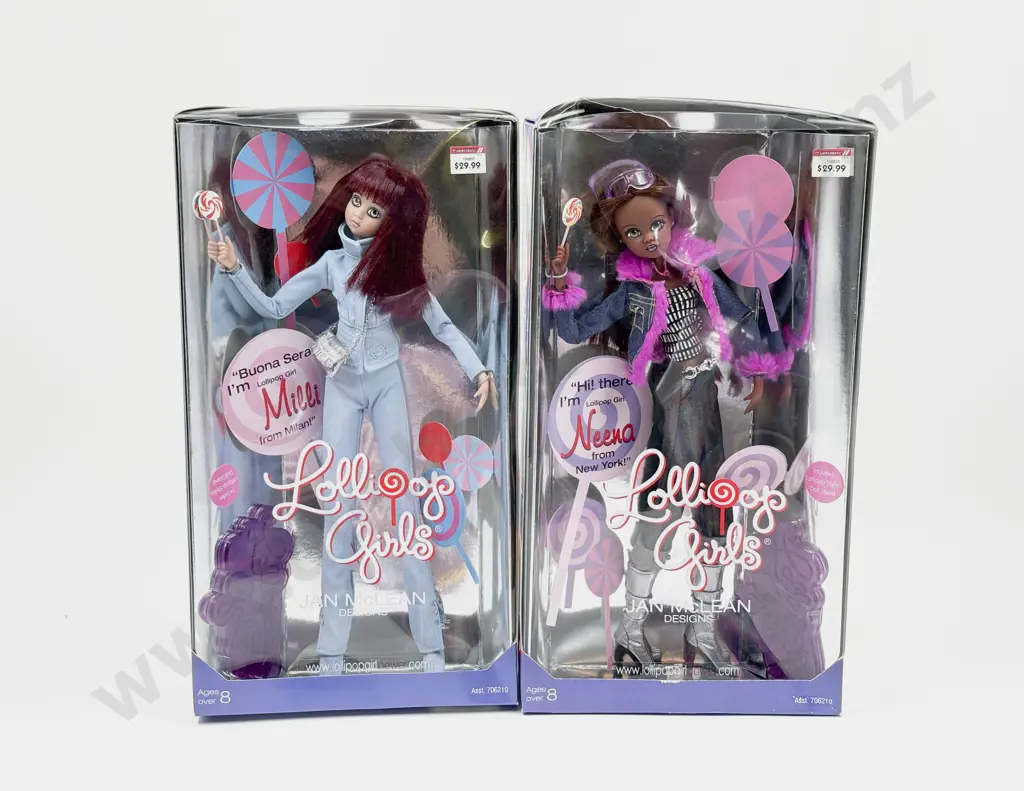 C2003 Four Jan McLean Designs Lollipop Girls Alani - Nicole - Milli - Neena all MIB Image 1++