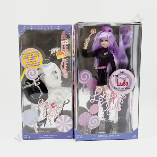 C2002 Three Jan McLean Designs Lollipop Girls Bebe - Cissy - Lulu with Dress Pack all MIB