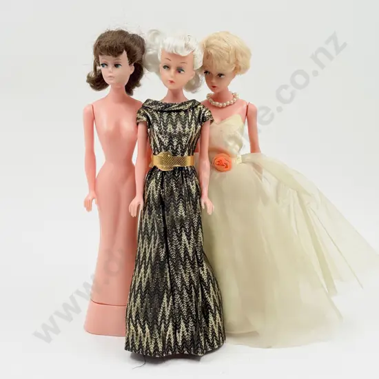 C1960's Three Debbie Dolls made in NZ one without base 28cm