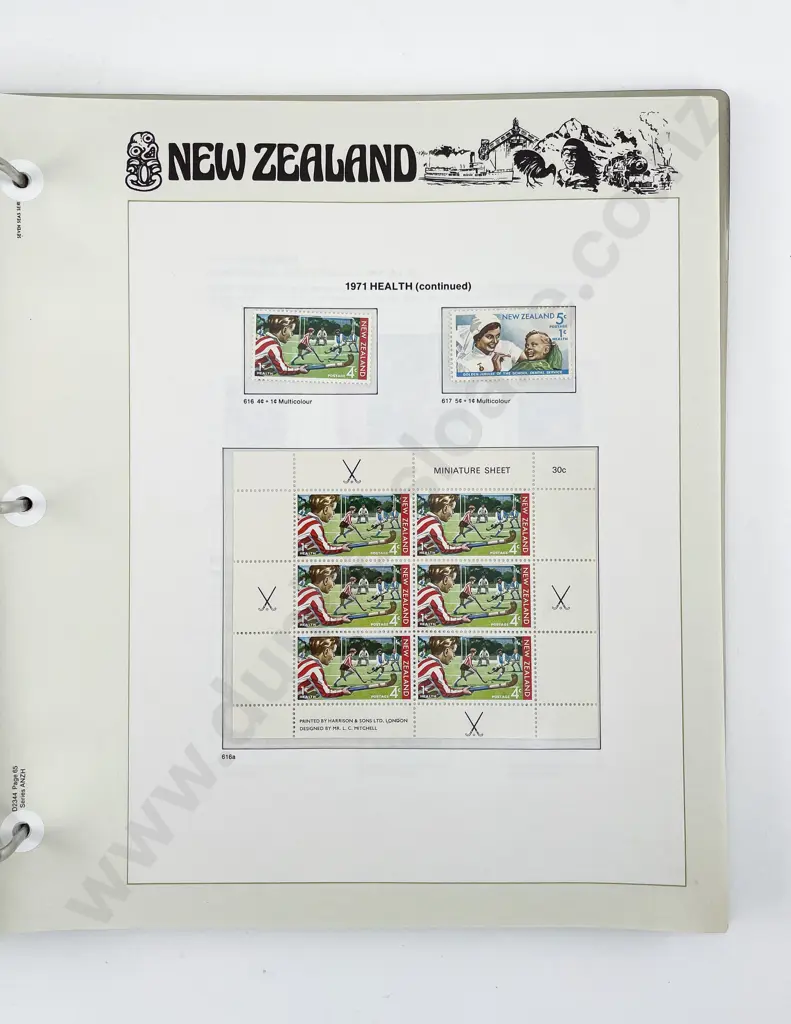 NZ Illustrated Loose Leaf Albums C1953 - 80 with some mini sheets Image 1++