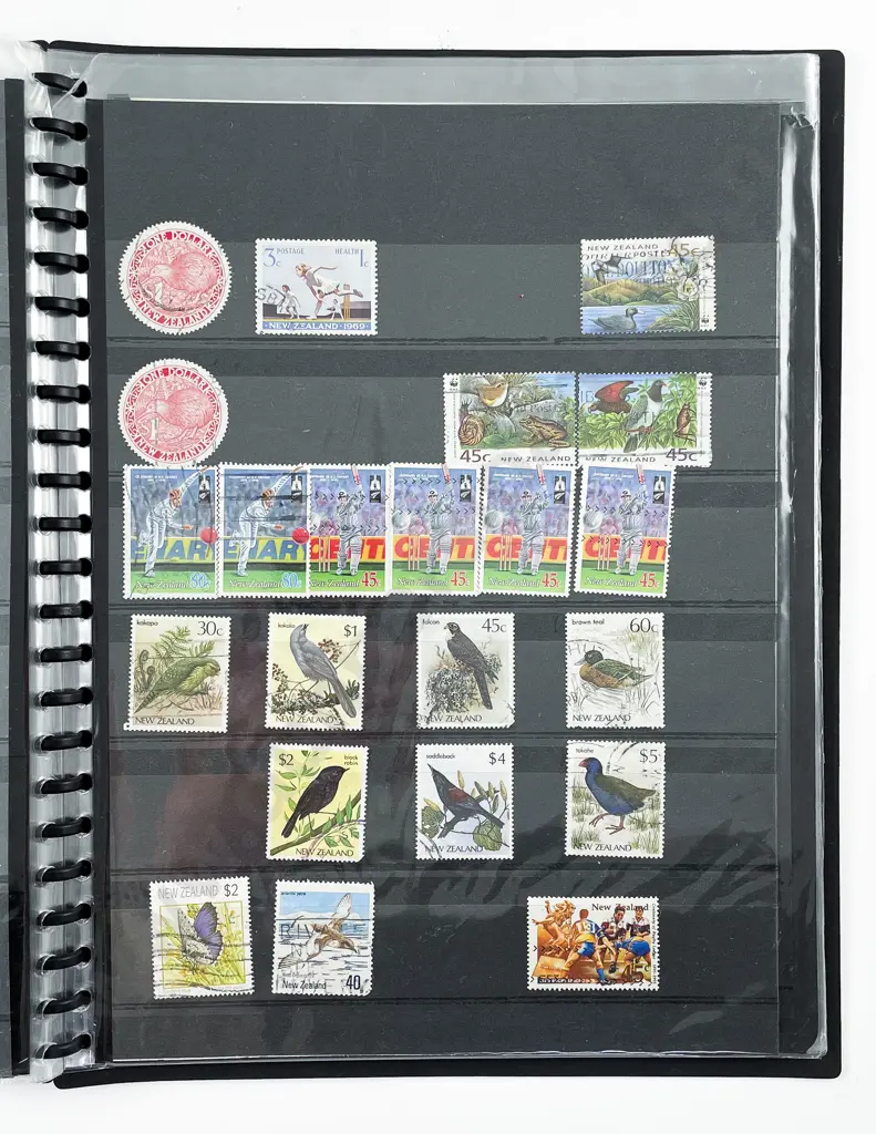 NZ Three Stock Book Albums Stamps Pre-Decimal and Decimal mainly individual stamps Image 1++
