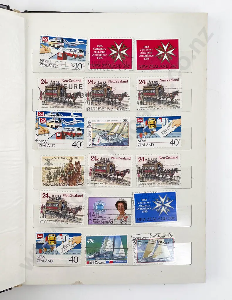 NZ Three Stock Book Albums Stamps Pre-Decimal and Decimal mainly individual stamps Image 1++