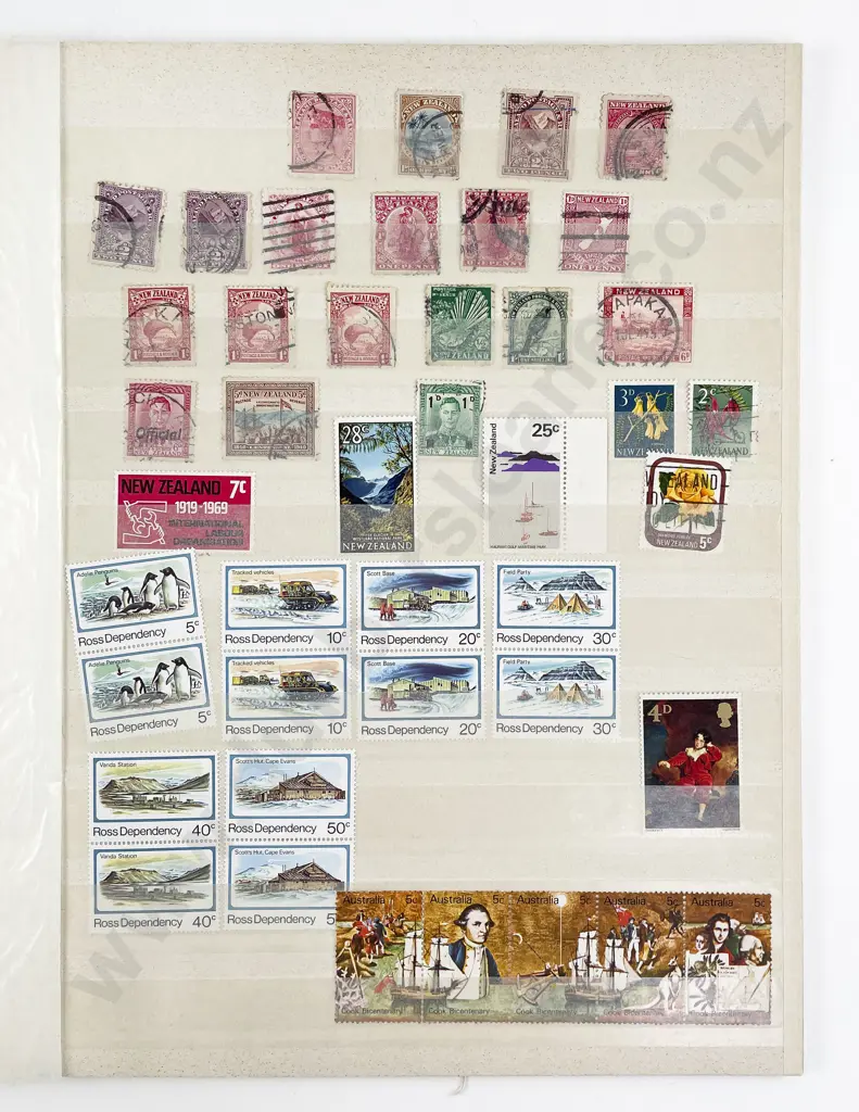 NZ Three Stock Book Albums Stamps Pre-Decimal and Decimal mainly individual stamps Image 1++