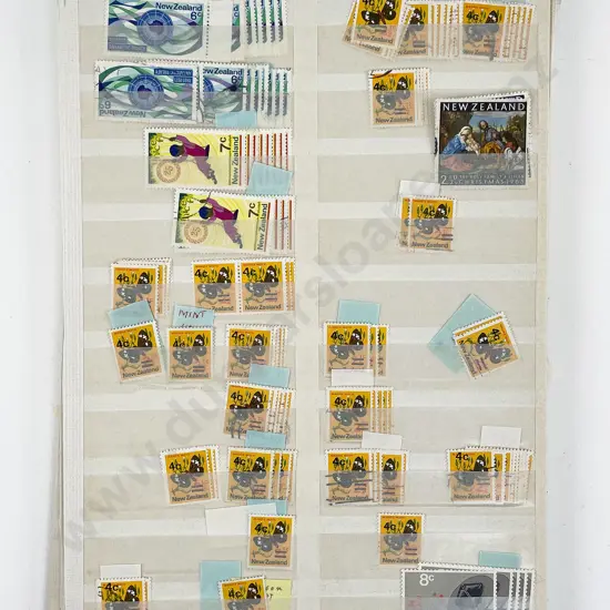 NZ Loose Stock Book Pages Mixed Pre-decimal and Decimal Mint and Used