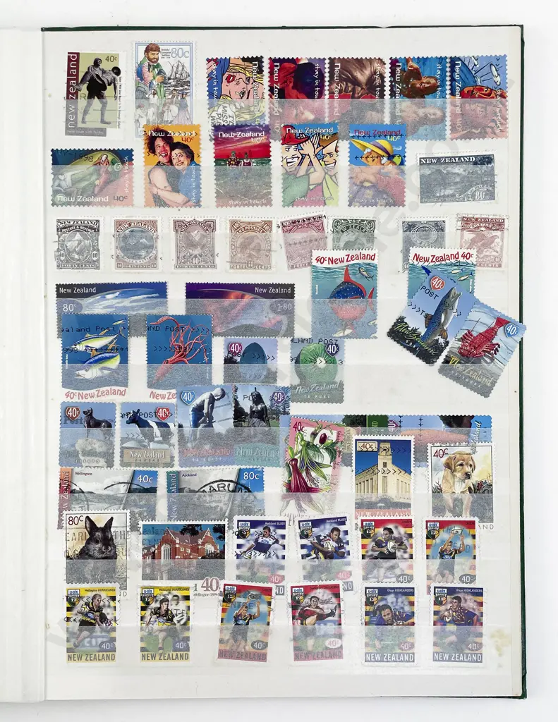 NZ Two Stock Book Albums Mixed Pre-decimal and Decimal mainly individual stamps Image 1++
