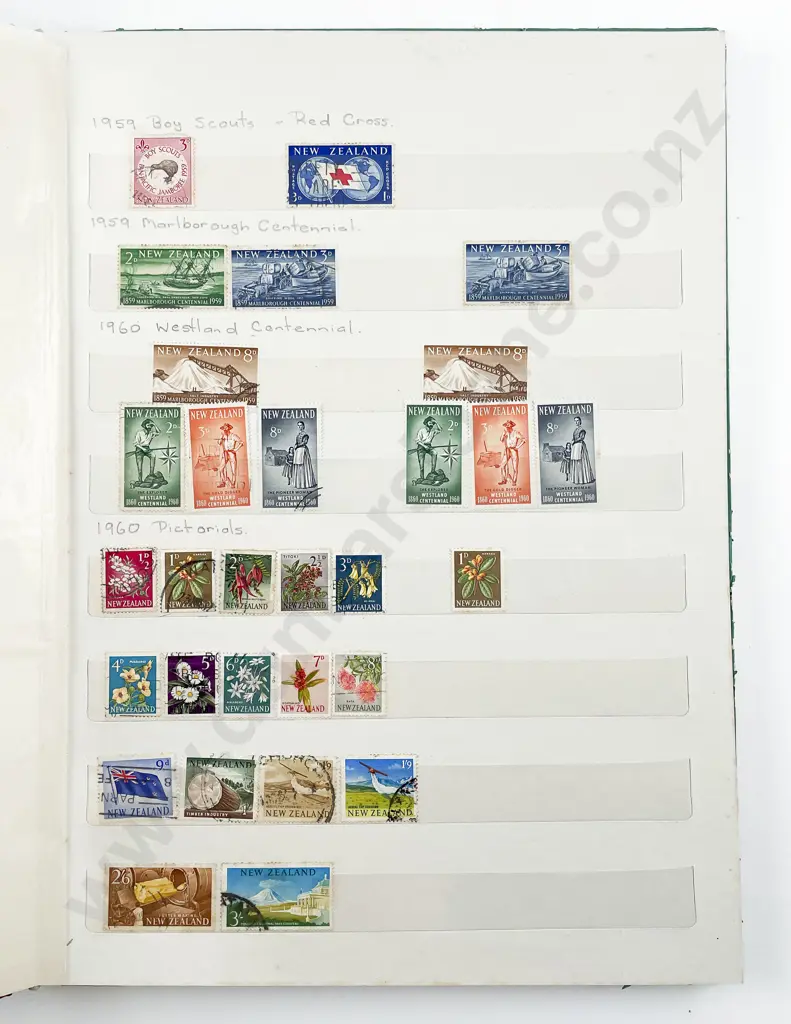 NZ Two Stock Book Albums Mixed Pre-decimal and Decimal mainly individual stamps Image 1++