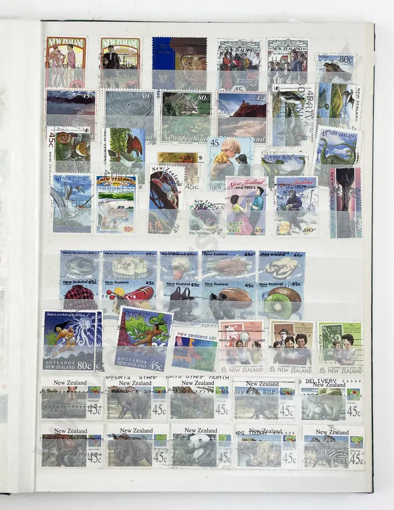 NZ Two Stock Book Albums Mixed Pre-decimal and Decimal mainly individual stamps Image 1++