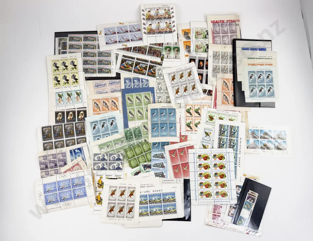 NZ Mainly Pre-decimal Health Miniature Sheets and small blocks Image 1++