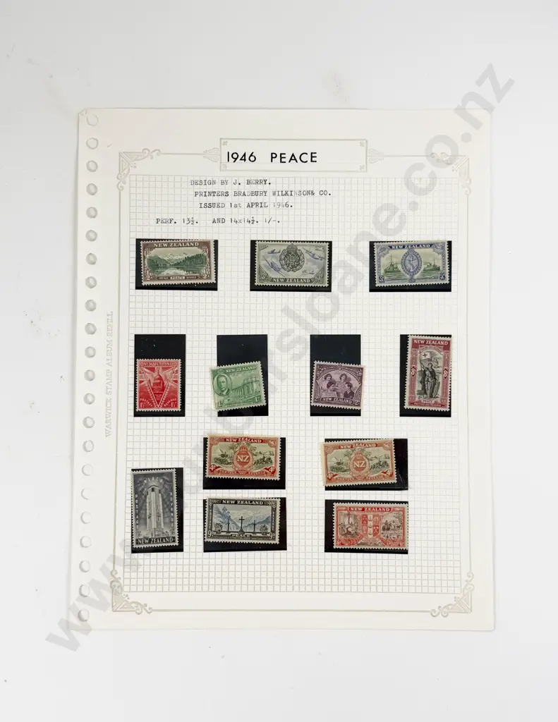 NZ Un-used Small Blocks C1950 - 1976 with 1946 Peace Set Singles Image 1++