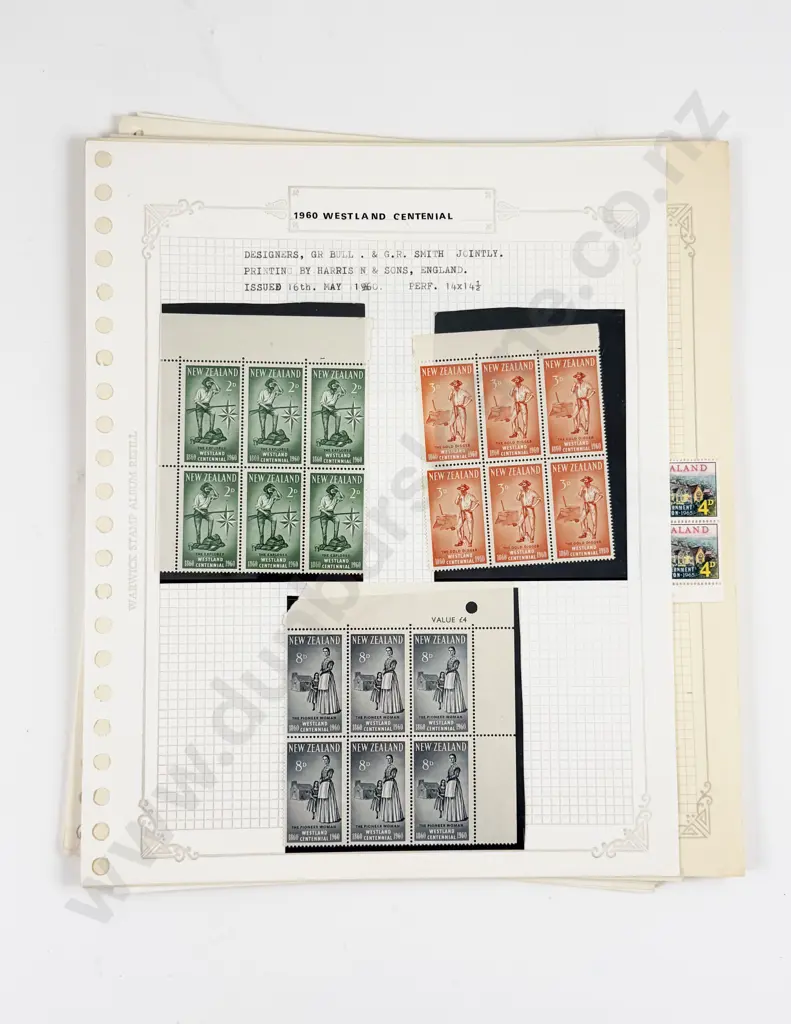 NZ Un-used Small Blocks C1950 - 1976 with 1946 Peace Set Singles Image 1++
