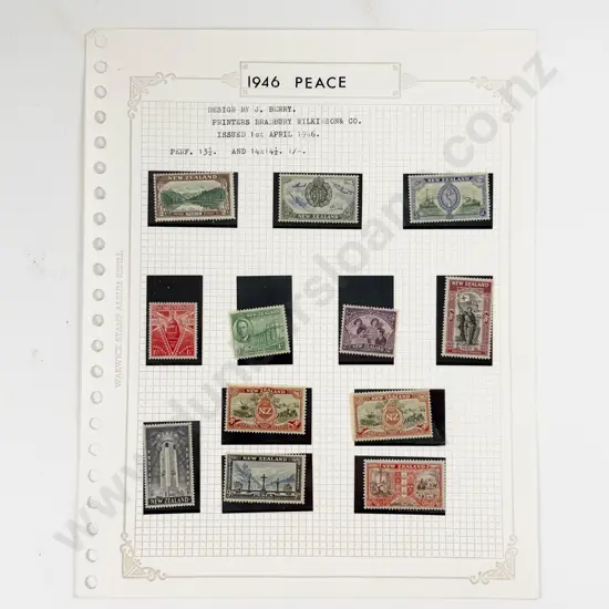 NZ Un-used Small Blocks C1950 - 1976 with 1946 Peace Set Singles
