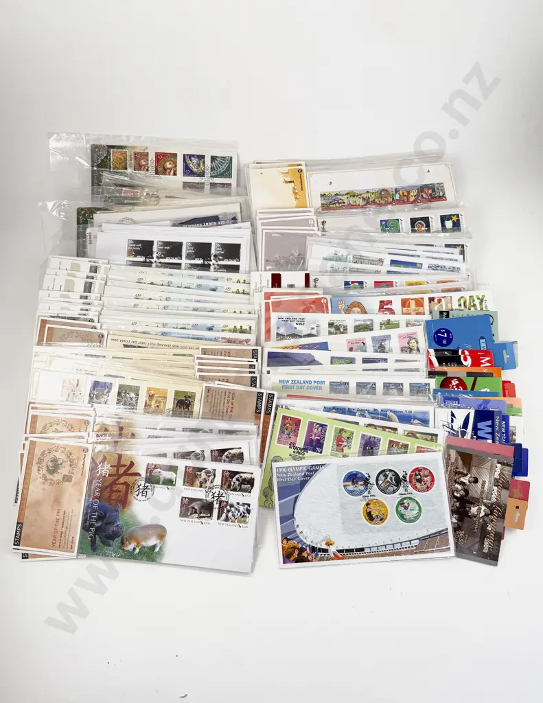 NZ Shoe Carton Qty Mainly Decimal FDC's still in cellophane packets Image 1++