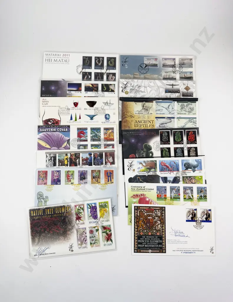 NZ 14 Special Edition SIgned Souvenir Stamp Covers Image 1++