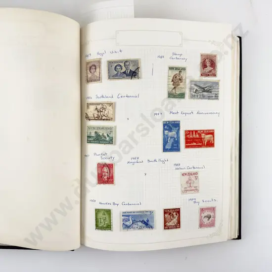 Vintage Stamp Album with NZ Australia and Pacific Island Stamps