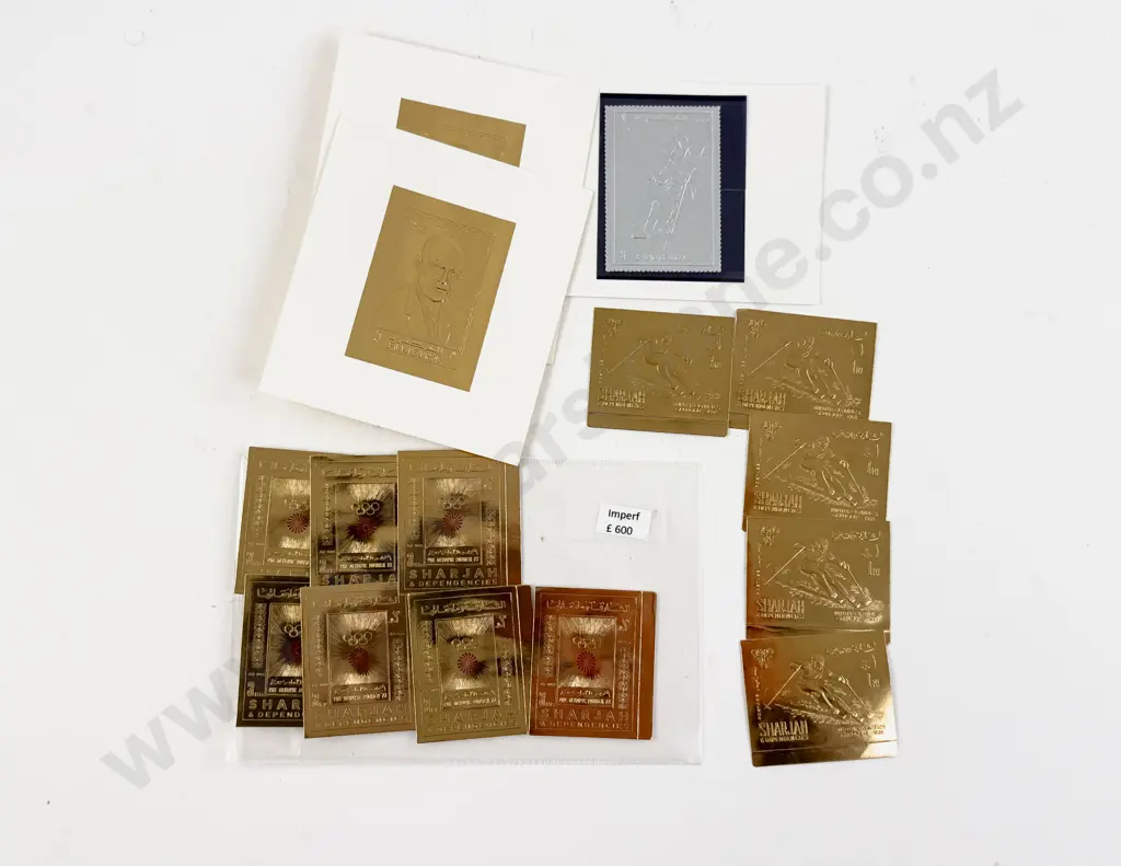 Collection Various World 22k Gold Foil Stamps Image 1++