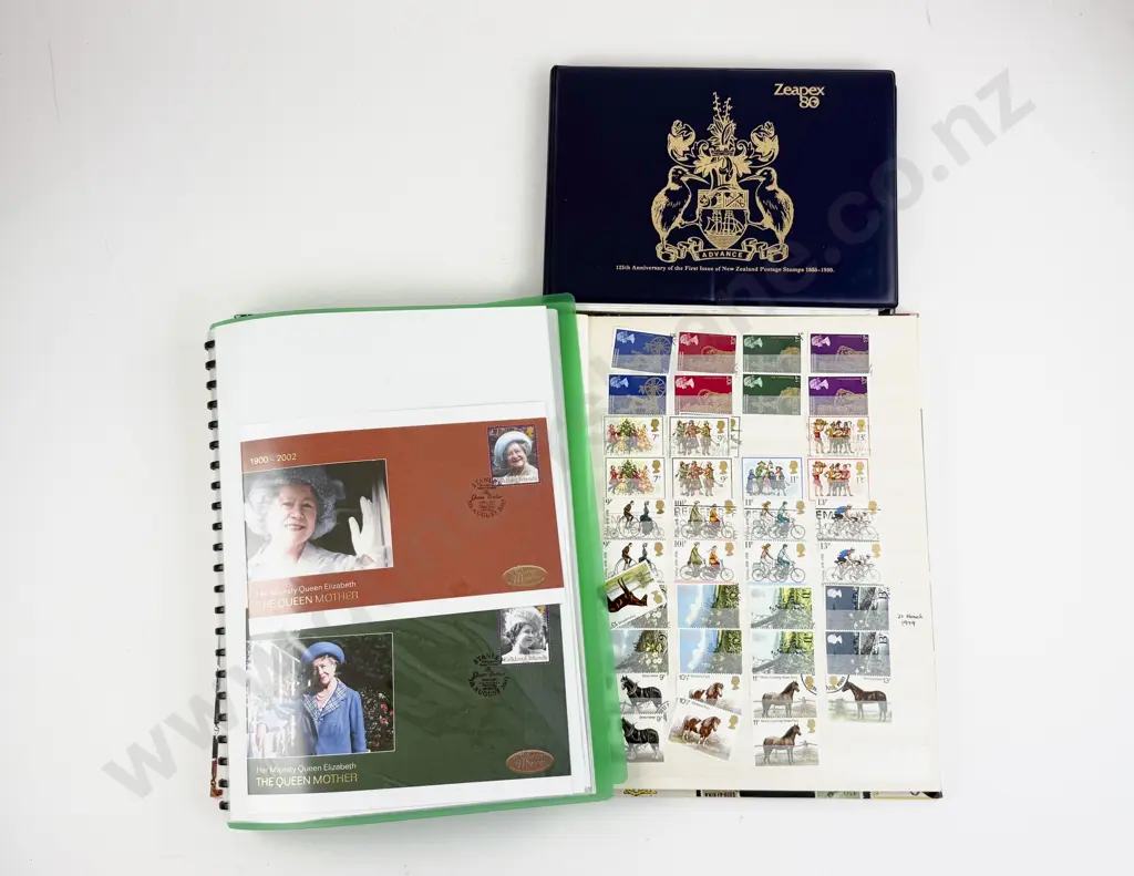 UK Stock Book Album Mainly Mint Single Stamps - Album of Royals and Zeapex 80 Album Image 1++