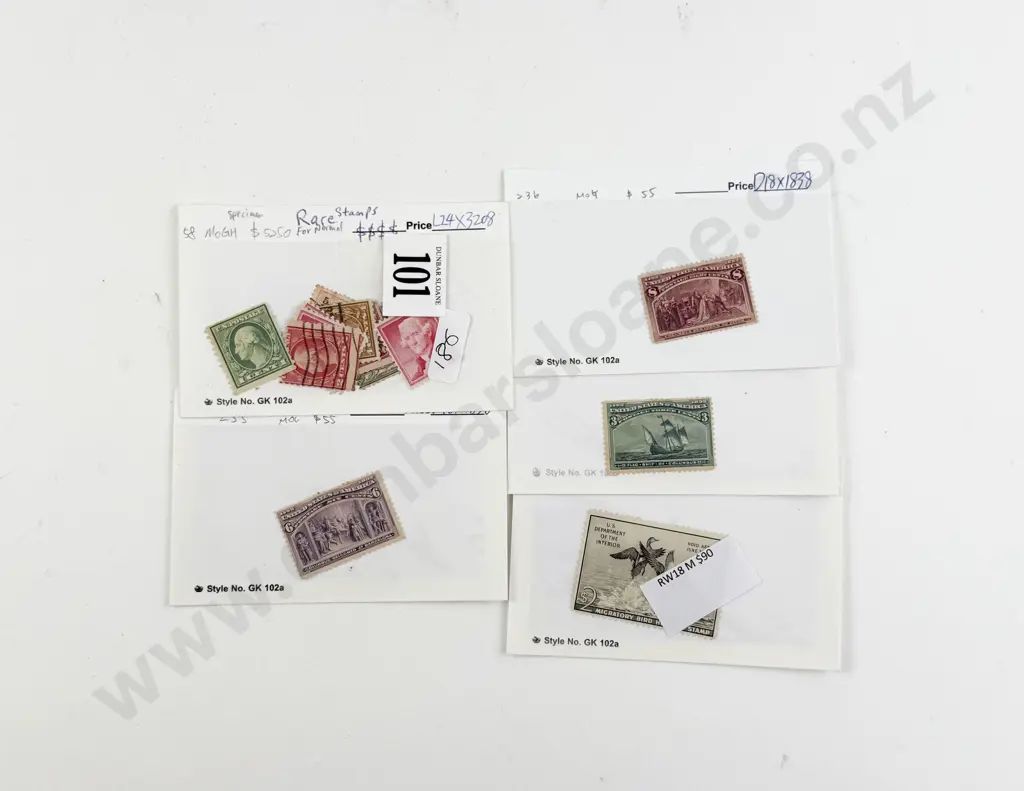 US Postage 1c and 2c x2 George Washington with Others Image 1++