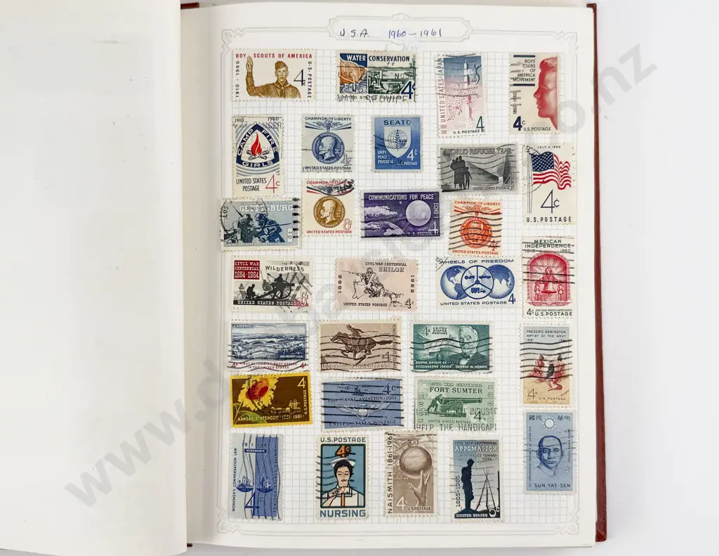 Album US Single Stamps 1902 - 2002 Image 1++