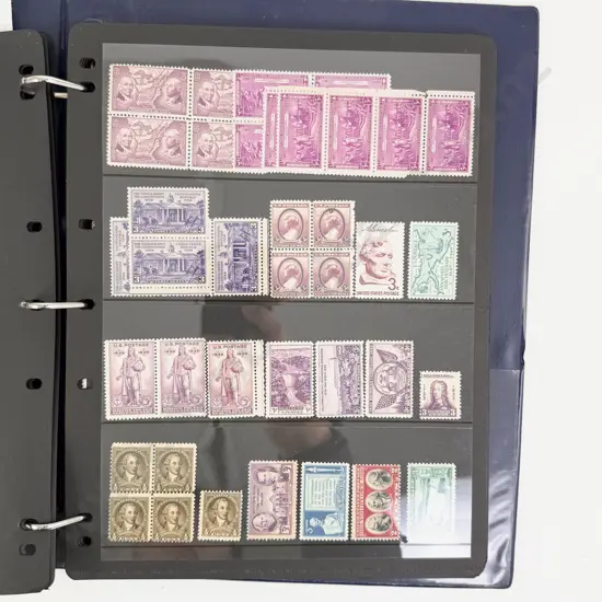 US Two Stock Book Albums one with Mint Stamps and Small Blocks
