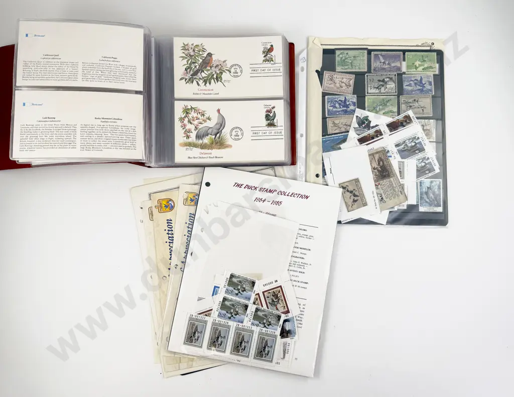 C1982 US The Birds & Flowers of the 50 States FDC Album and Part Duck Stamp Collection Image 1++
